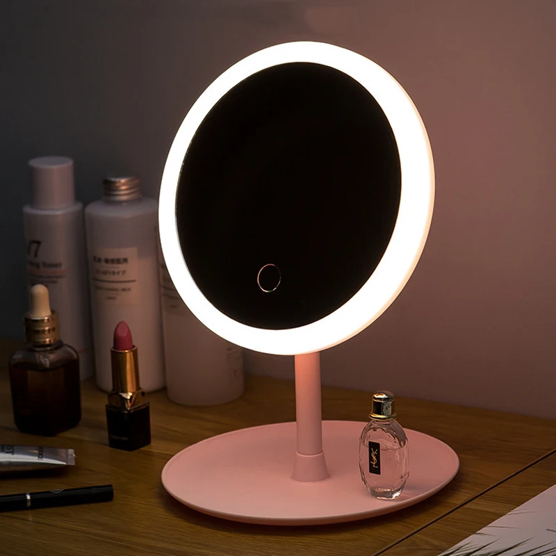 LED Makeup Mirror With Light Desktop Dressing Mirror Dormitory Fill Light Beauty Mirror With Light Dressing Mirror