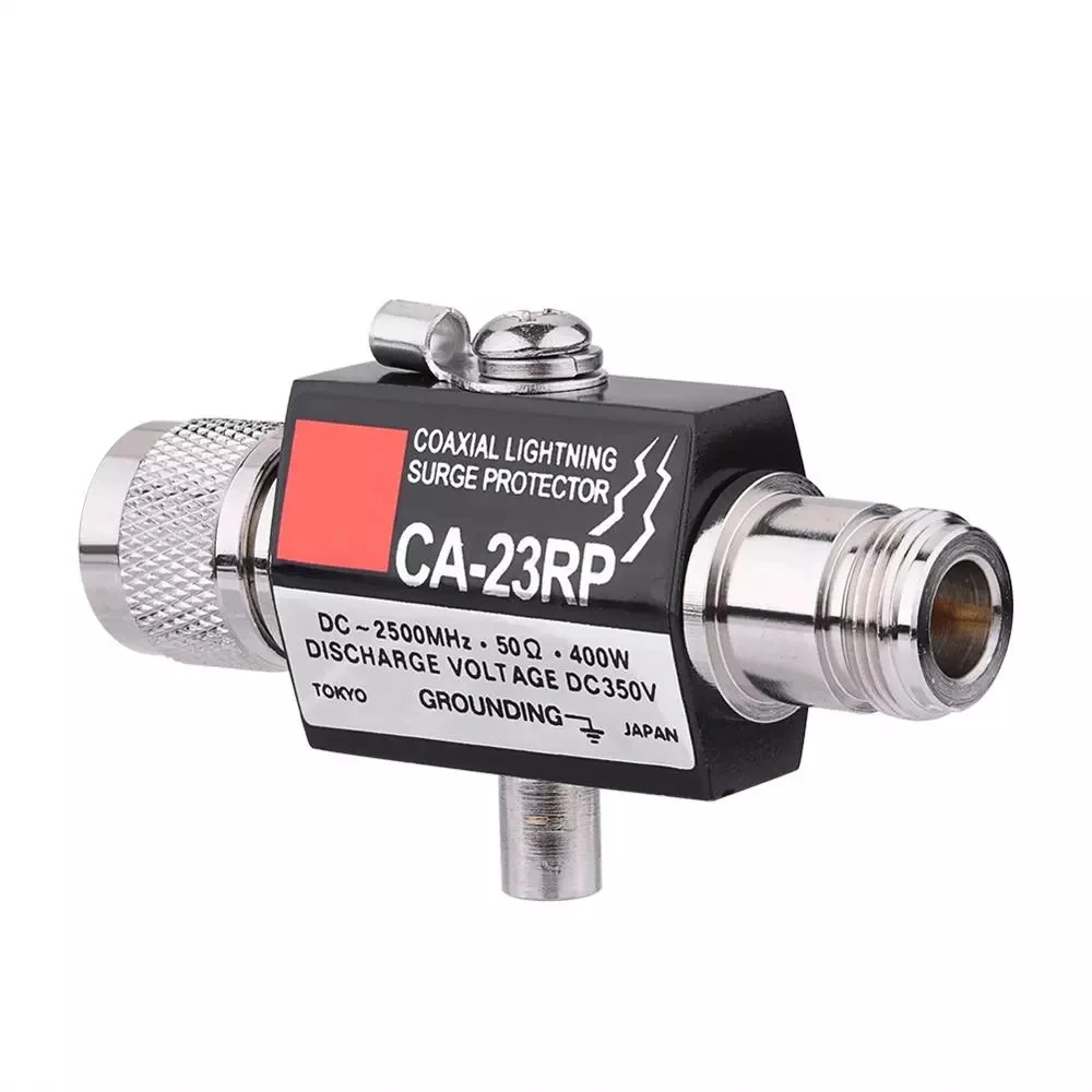 Lightning Arrestor Lightning Surge Protector N Male Plug to N Female Coaxial 0-2.5GHZ 400W CA-23RP 50ohm DC-2500MHz Connector