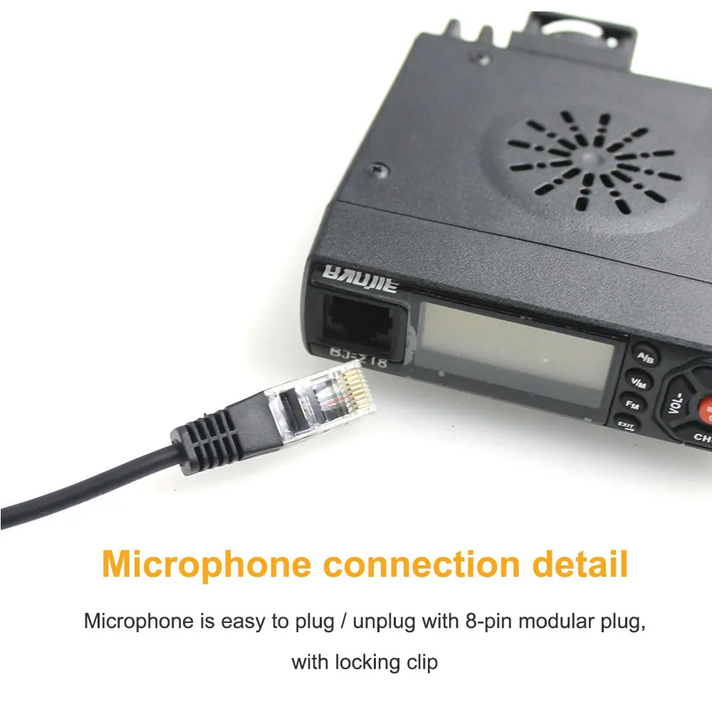 Baojie BJ 218 мини мобильное радио 20 км 25 Вт Двухдиапазонная VHF / UHF рация 136 174 МГц 400 470