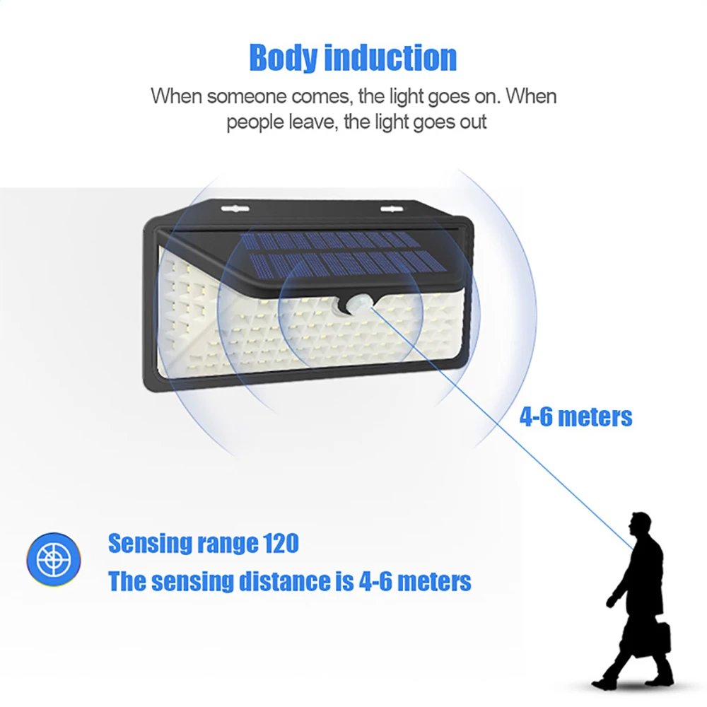 102 LED Motion Sensor Solar Wall Light Mpow 3 Adjustable Modes IP65 Waterproof with 2000mAh Lithium-battery Super Bright Lights (2)