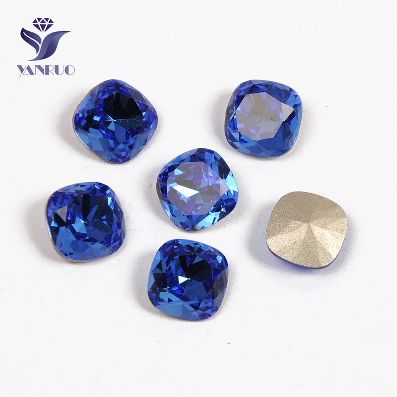 Yanruo 4470 Подушка Pointback алмазные стеклянные камни Швейные кристаллы для шипов сшитые украшения для одежды платье - Цвет: Sapphire