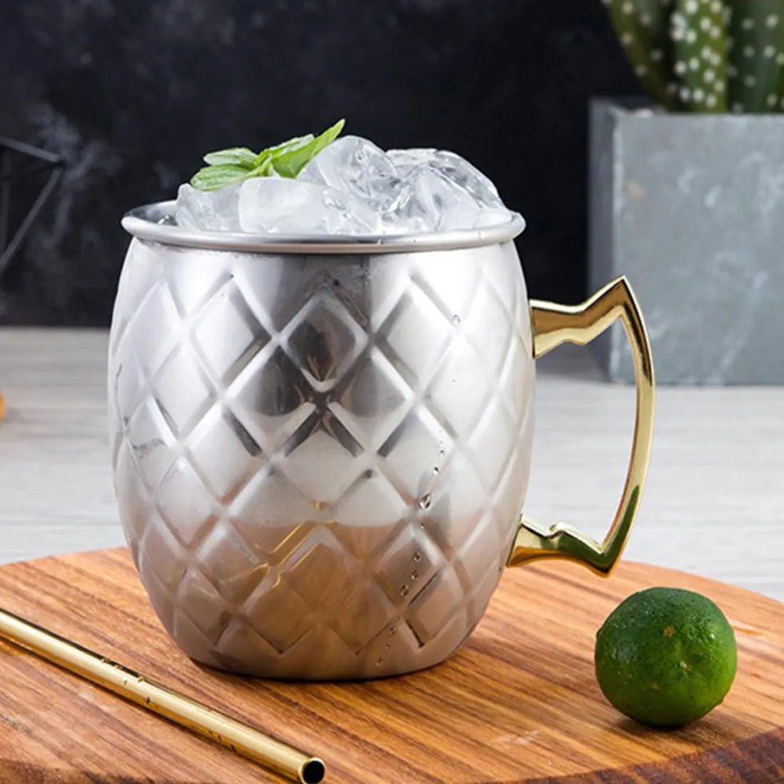 1 шт. пивная кружка из нержавеющей стали с медным покрытием мюли для кофе чашка