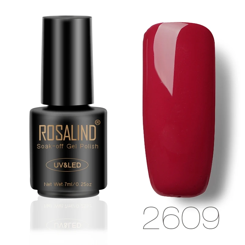ROSALIND Гель-лак для ногтей Красный бриллиант блестящий гель Полупостоянный УФ все для маникюра гибридные лаки для дизайна ногтей - Цвет: RA2609
