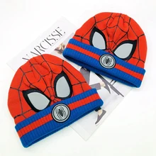 Для маленьких мальчиков шапочки для девочек шапка для малышей трикотажные Детские Кепки «Человека-паука» Детские осень-зима девочек Шапки для От 3 до 8 лет шапка для малышей