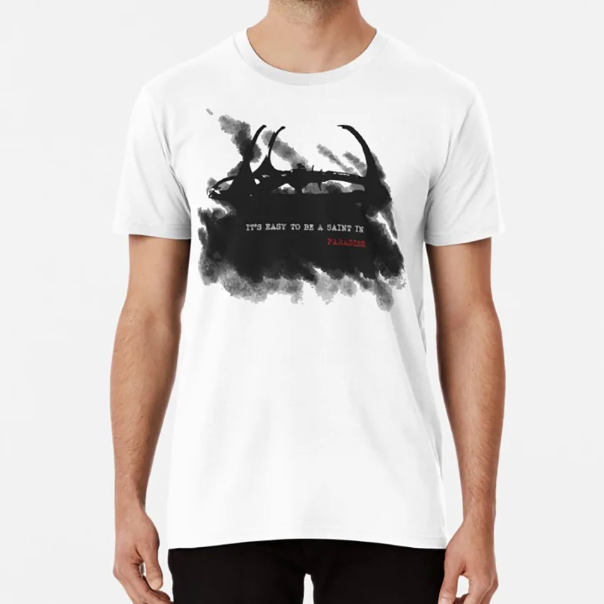 It's Easy to Be a Saint in Paradise T shirt deep space nine ds9 sisko benjamin quotes sci fi | Мужская одежда