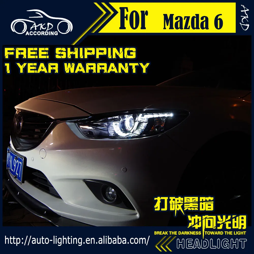 AKD автостайлинг фара для Mazda 6 2017 Новый дизайн Atenza светодиод DRL H7 D2H Hid опция
