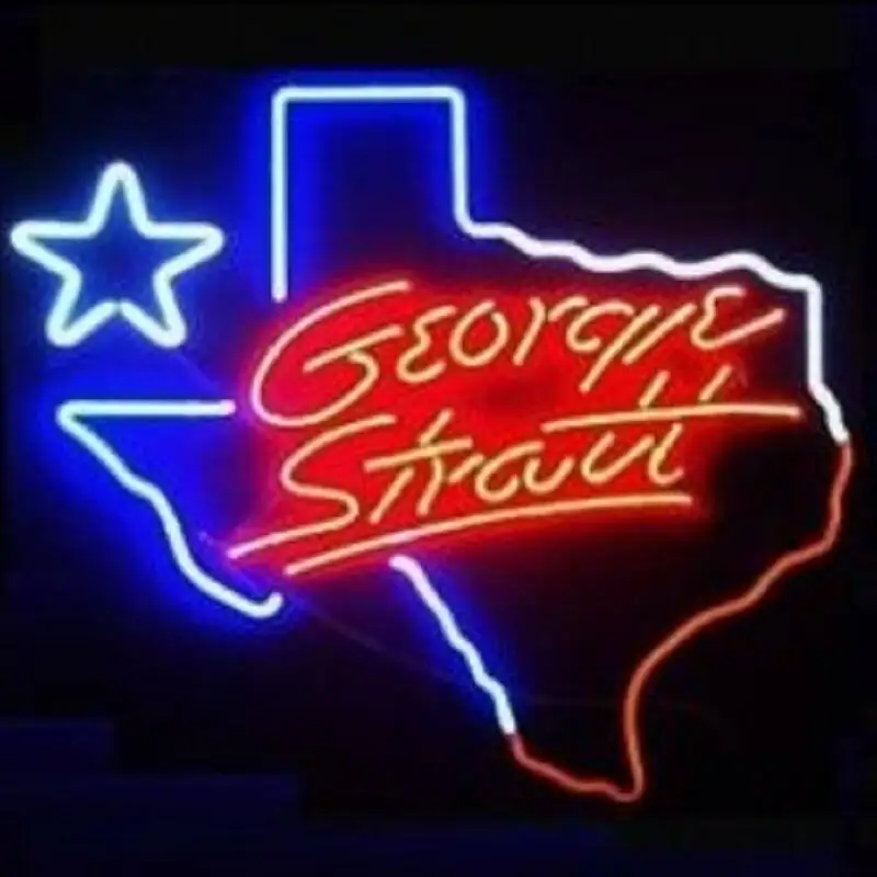 Custom George Strait Texas Glass Neon Light Sign Beer Bar | Лампы и освещение