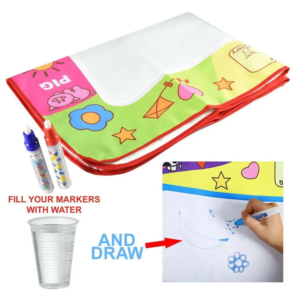 

New Kids Toy Water Drawing Writing Painting Mat Baby Gyms Playmats Board 1 Magic Pens Doodle Mat