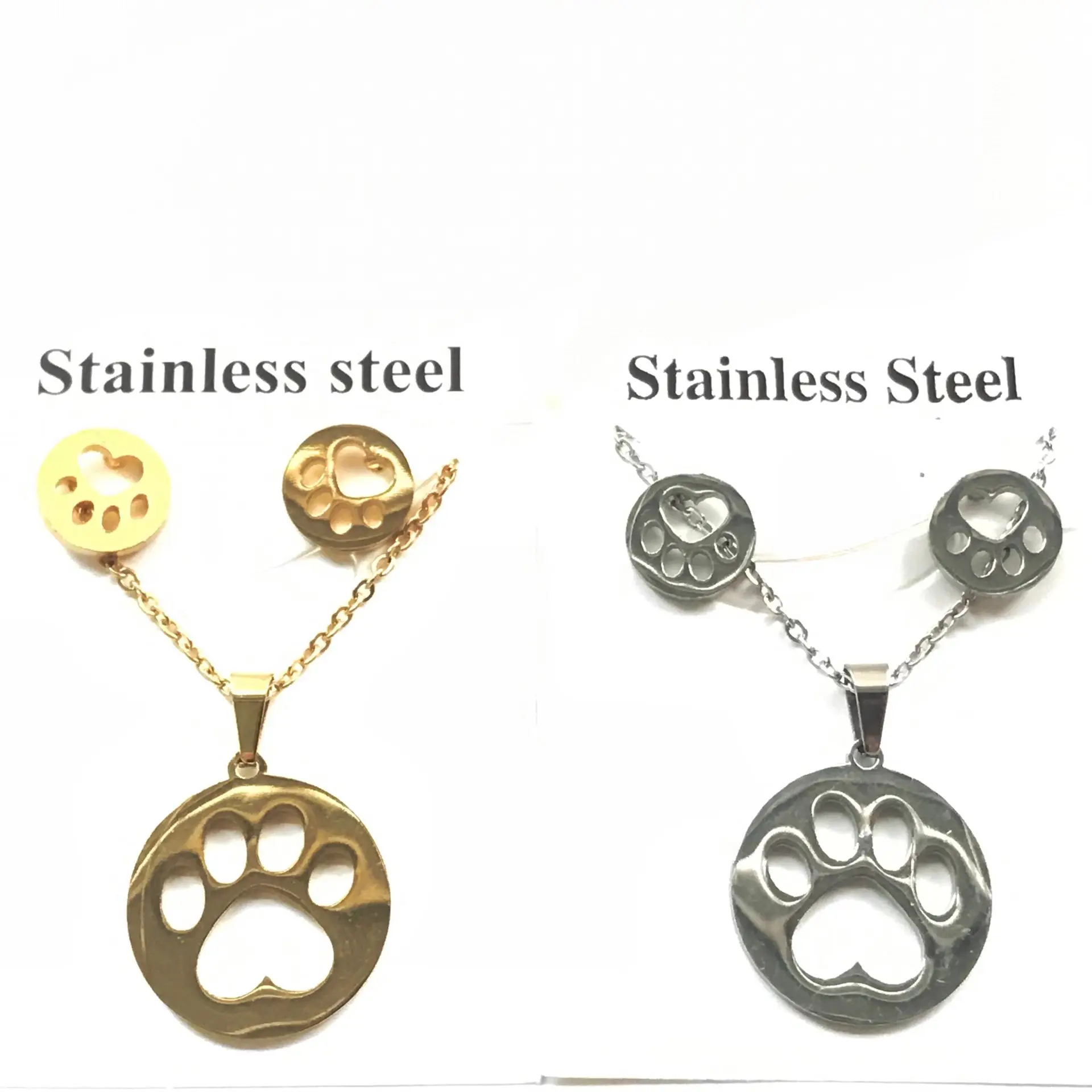 claw gold color Stainless Steel Jewelry Sets For Women Moon Star Pendant Necklacae Stud Earrings Fashion Jewelry set Collares Mujer - Окраска металла: claw