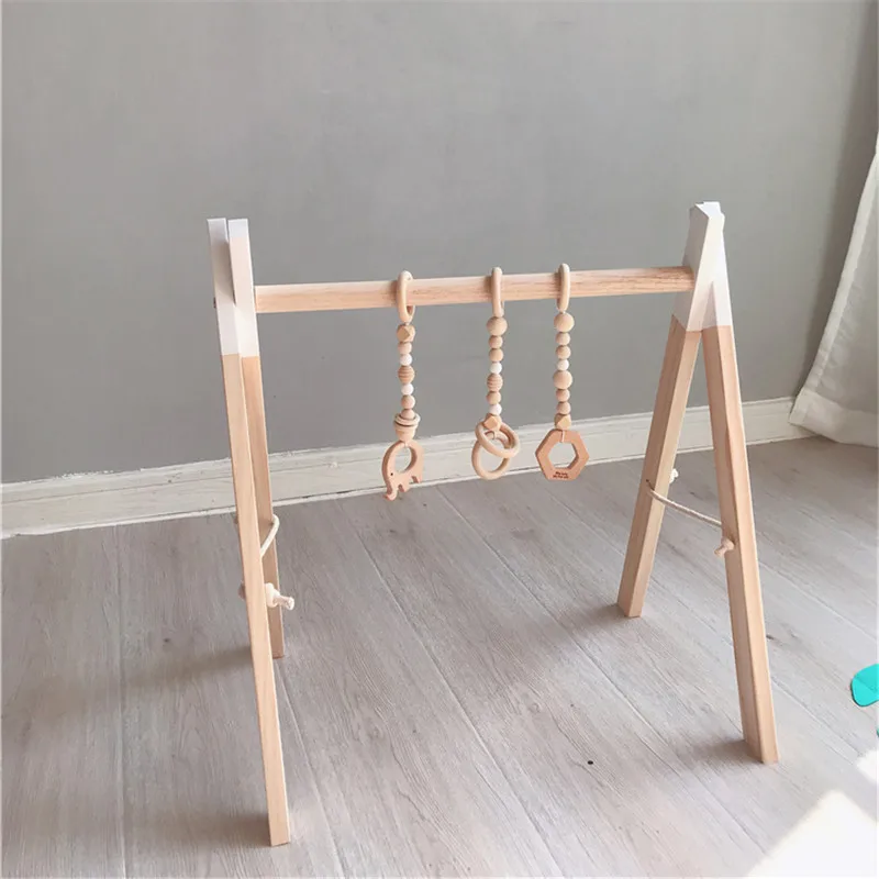 Comprar Decoración de habitación de bebé nórdico juego de gimnasio juguete de madera para niños juguete de regalo para habitación infantil accesorios para fotografía