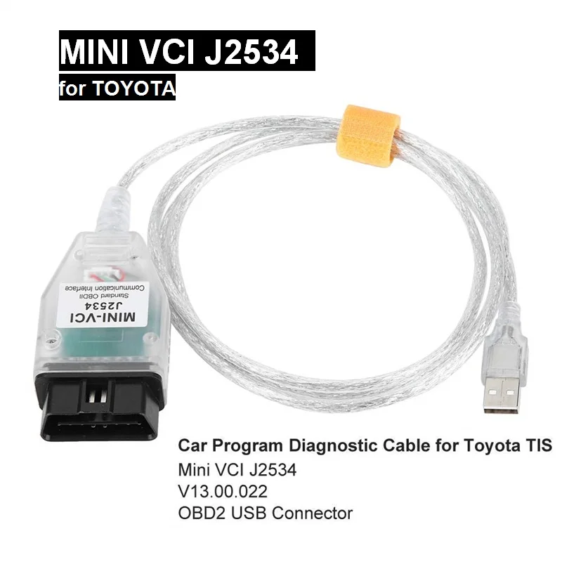 Диагностический мини-разъем для TOYOTA TIS Techstream minivci FTDI для J2534 OBD2 Диагностический кабель автомобильный диагностический автомобильный инструмент K+ может считыватель кодов