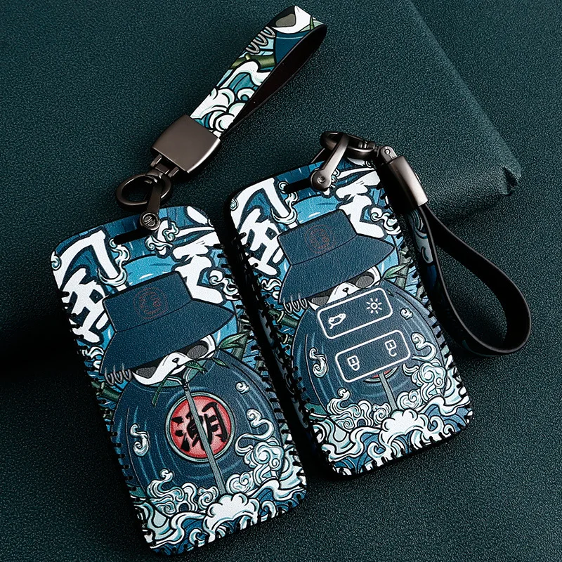 Leather Car Key Fob Case cover for Renault Fluence Duster Megane Kadjar Clio Koleos Scenic Sandero Car Styling key case key case cover remote control case cover