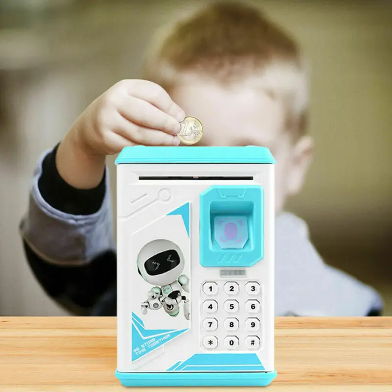 Fingerprint Electronic Piggy Bank Atm Pword Money Cash Coins Piggy Bank Atm Pword Money Cash