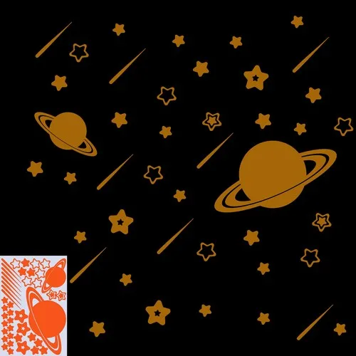 Флуоресцентные звезды метеор светится в темноте наклейки на стену с мотивами из мультфильмов Астрономия светящиеся наклейки детские комнаты потолочные декоративные наклейки - Цвет: OR