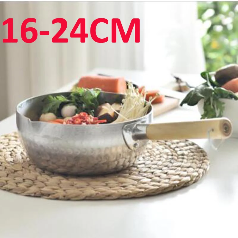 Алюминиевая сковорода для снега с деревянной ручкой домашняя антипригарная