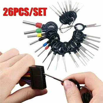 

26pcs Car Electrical Wiring Crimp Connector Pin Extractor Car Terminal Removal Tools Pin Extractor Terminal Removal Tool