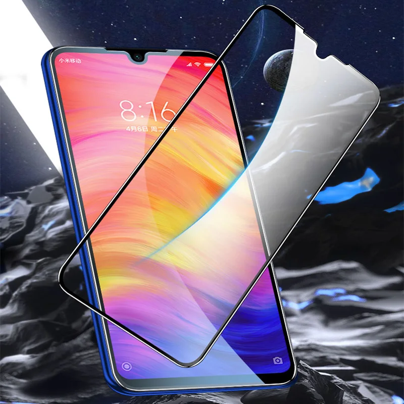 9D 2 in 1 Screen Protector Tempered Glass Film Full Cover for Xiaomi Redmi 8 7 5