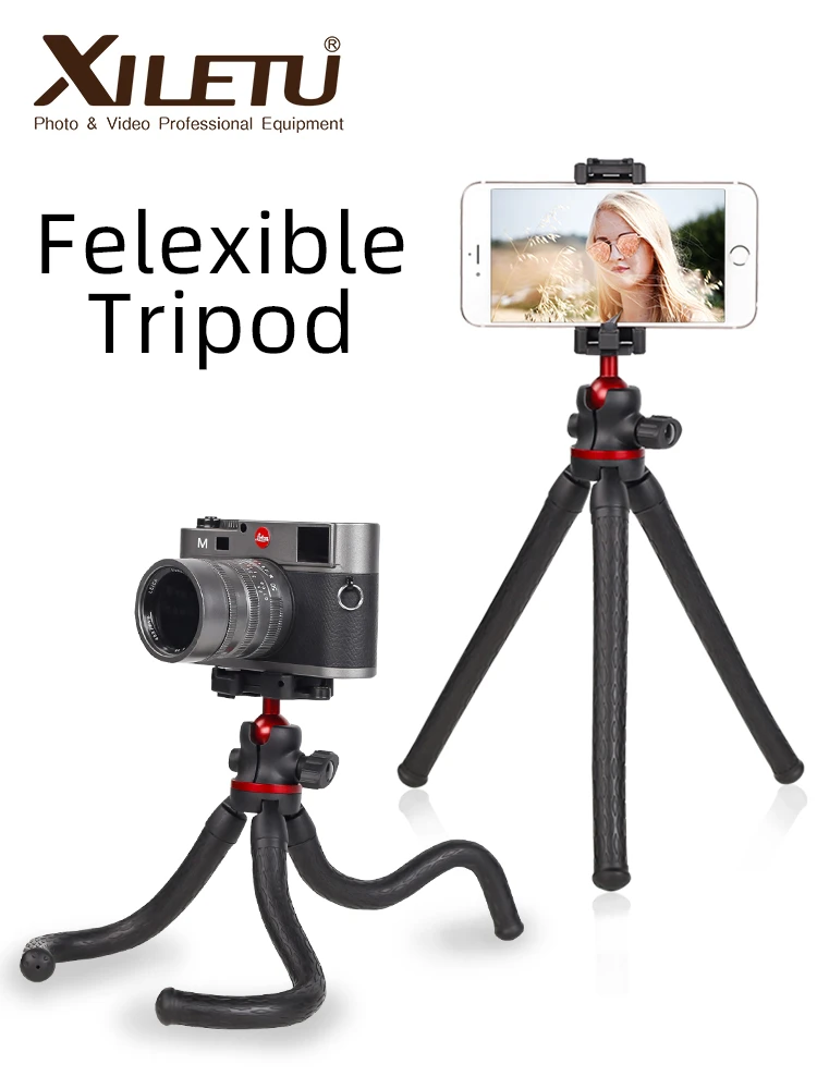 XILETU trípode de viaje XBT2 para teléfono inteligente, 2 en 1 para cámara Gopro, SLR, Vlog|Trípodes| - AliExpress