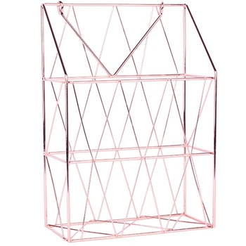 

Storage Basket Nordic Metal Net Storage Basket Wall Hanging Portable Multifunction Rose Gold Storage Basket Desk Magazine Organi