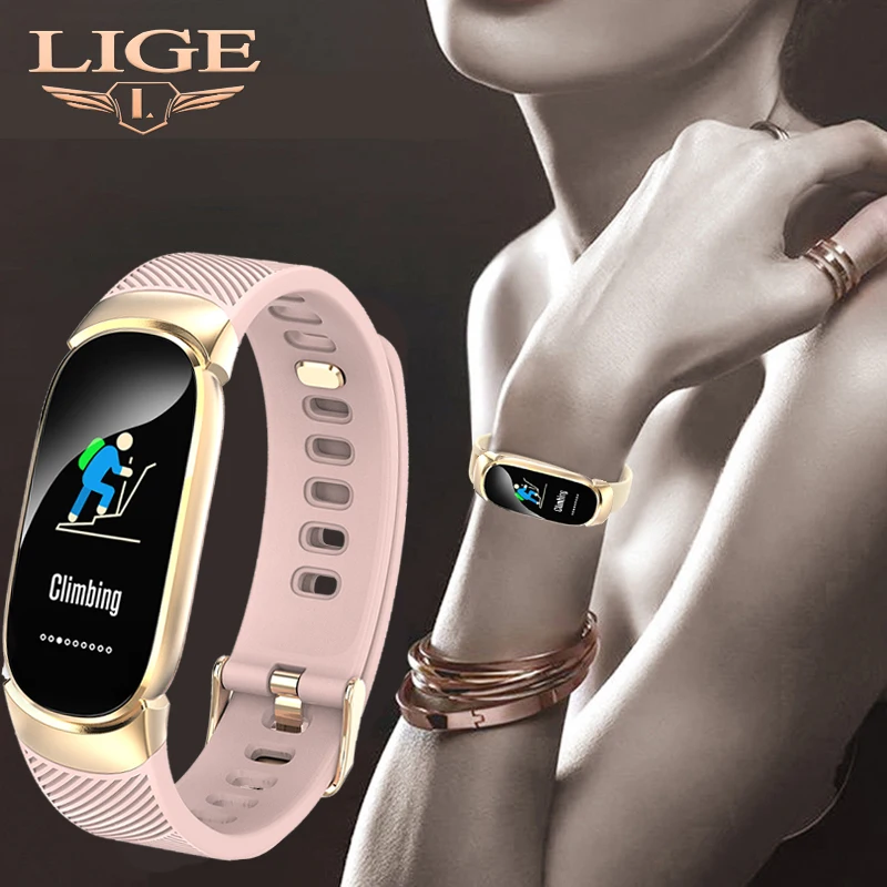 

LIGE New Smart Watch Men Heart Rate Blood Pressure Monitor Smart Bracelet Ladies Fitness Tracker Pedometer Sports Bracelet + Box