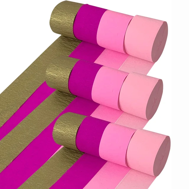 Pink Crepe Paper Streamers (x 5)