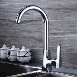 Copper chrome plating rotating single hole sink faucet kitchen hot and cold faucet basin hot and cold faucet