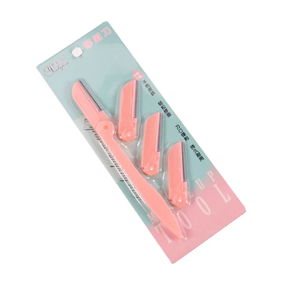 Eyebrow Trimmer Set Eye Brow Razor Face Body Hair Removal Shaver Blades Scissors Women Profiler Beauty Makeup Tools 4pcs/Set