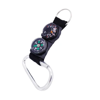 

High Quality Mini Multifunction 3 in 1 Hiking Travel Compass Thermometer Carabiner Key Ring First Aid Kits Safety Survival Tools