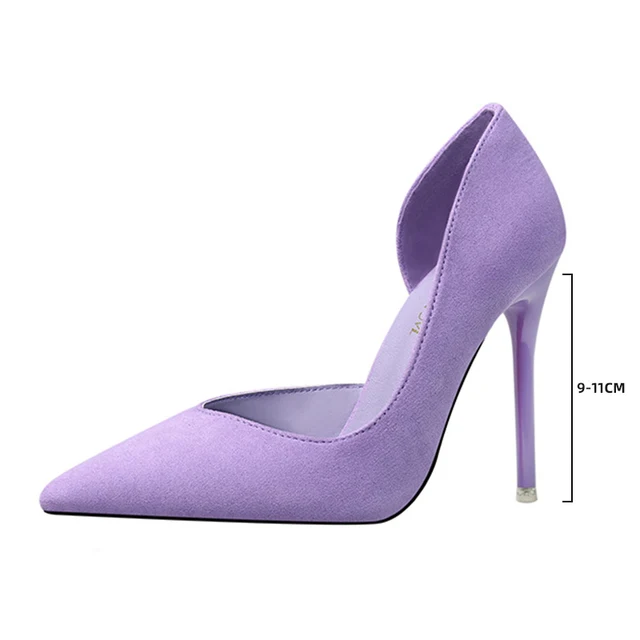 Women's Pumps Suede High Heels Female Pointed Toe Office Shoes Stiletto Women Pumps Shoes On Heels 10 cm Solid Party Shoes Lady 6