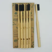 6 шт in1BOX круглая ручка натуральная Экологичная бамбуковая древесная зубная щетка
