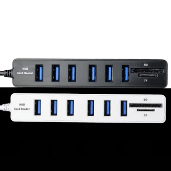 

USB Hub 2.0 Multi USB Splitter 2.0 USB Hub 6 Ports Hab Mini TF/SD Card Reader High Speed Computer Accessories for PC Laptop