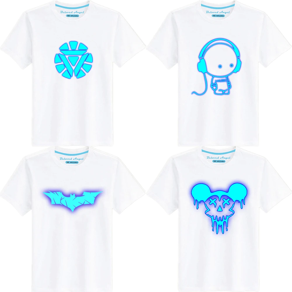 

Harajuku T Shirt Kids Cartoon Luminous T-shirt Funny for Boys Girls T-Shirt Children Clothing Tops 3-15 Years For Teen Costume