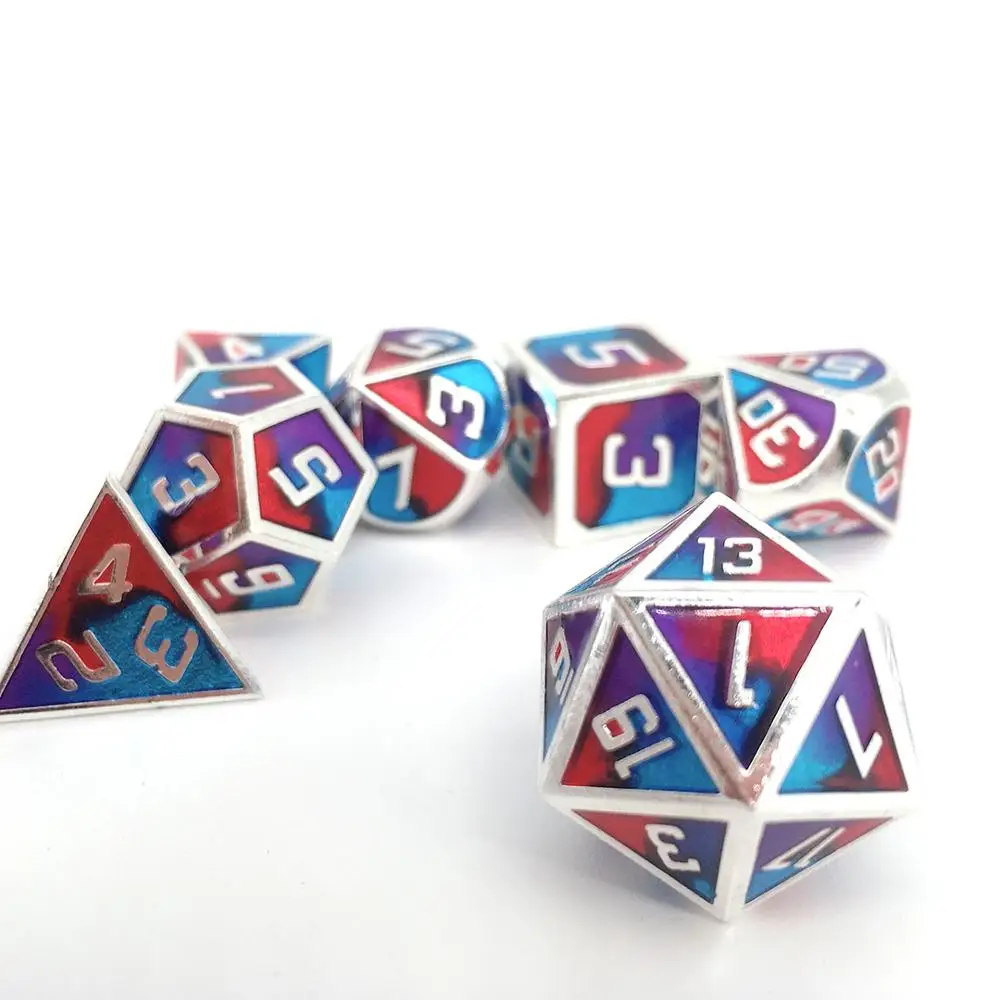 CesieLyn набор металлических игральные кости DnD D20 7 шт RPG цинковый сплав кубики