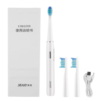 

USB Rechargeable Electric Toothbrush Adults Deep Cleaning Tooth Brush Adults Teeh Brush Whitening With 3pc Replacement Brush