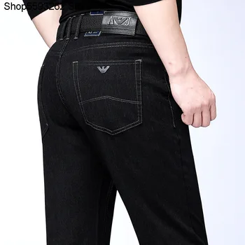 

2020 Summer Thin Section Men's Jeans Qing Middle Age Men Leisure Middle Waist Joker Straight Cylinder Business Men's Wear