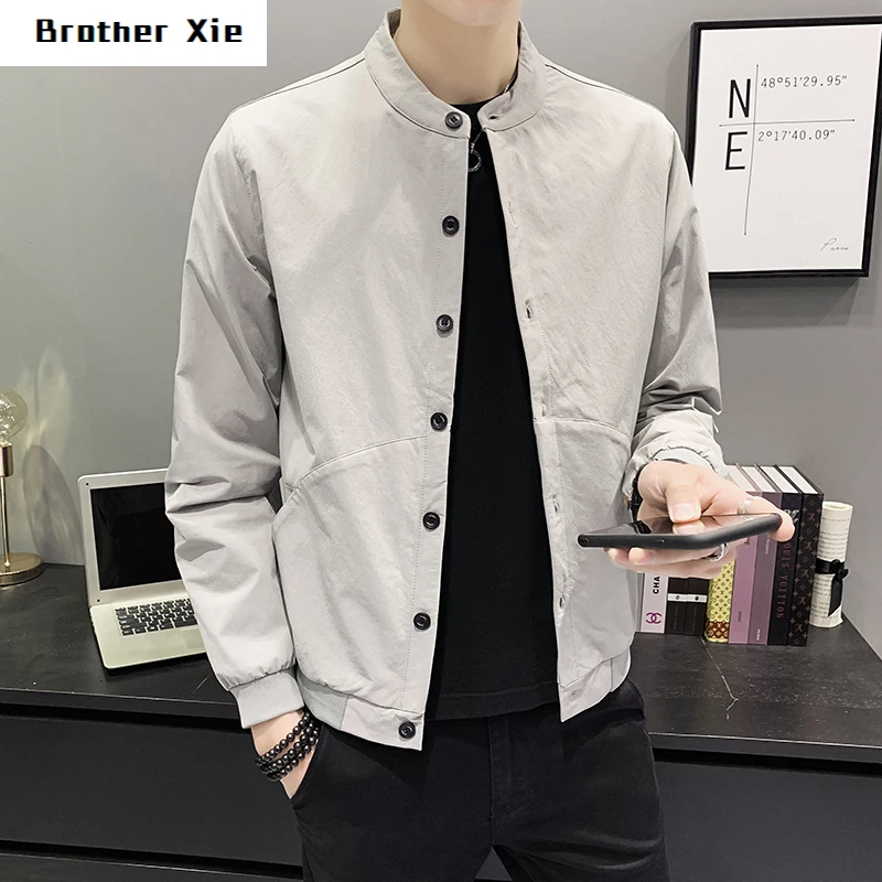 

Baseball Uniform Jacket Men's Slim Fashion Solid Color Casual Jacket Man Streetwear Wild Hip Hop Bomber Jacket Male Outwear