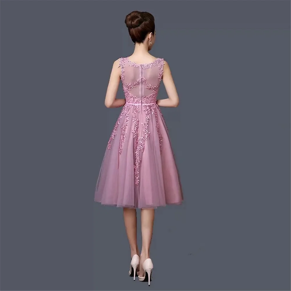 Vestido de festa короткое платье для выпускного вечера роскошное платье с бисером и аппликацией плюс размер ТРАПЕЦИЕВИДНОЕ вечернее платье платья подружки невесты