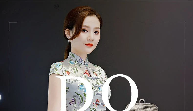 Современная вышивка Cheongsam Китайский хост платья Qi Pao Женская традиционная китайская одежда модное вечернее платье Qipao