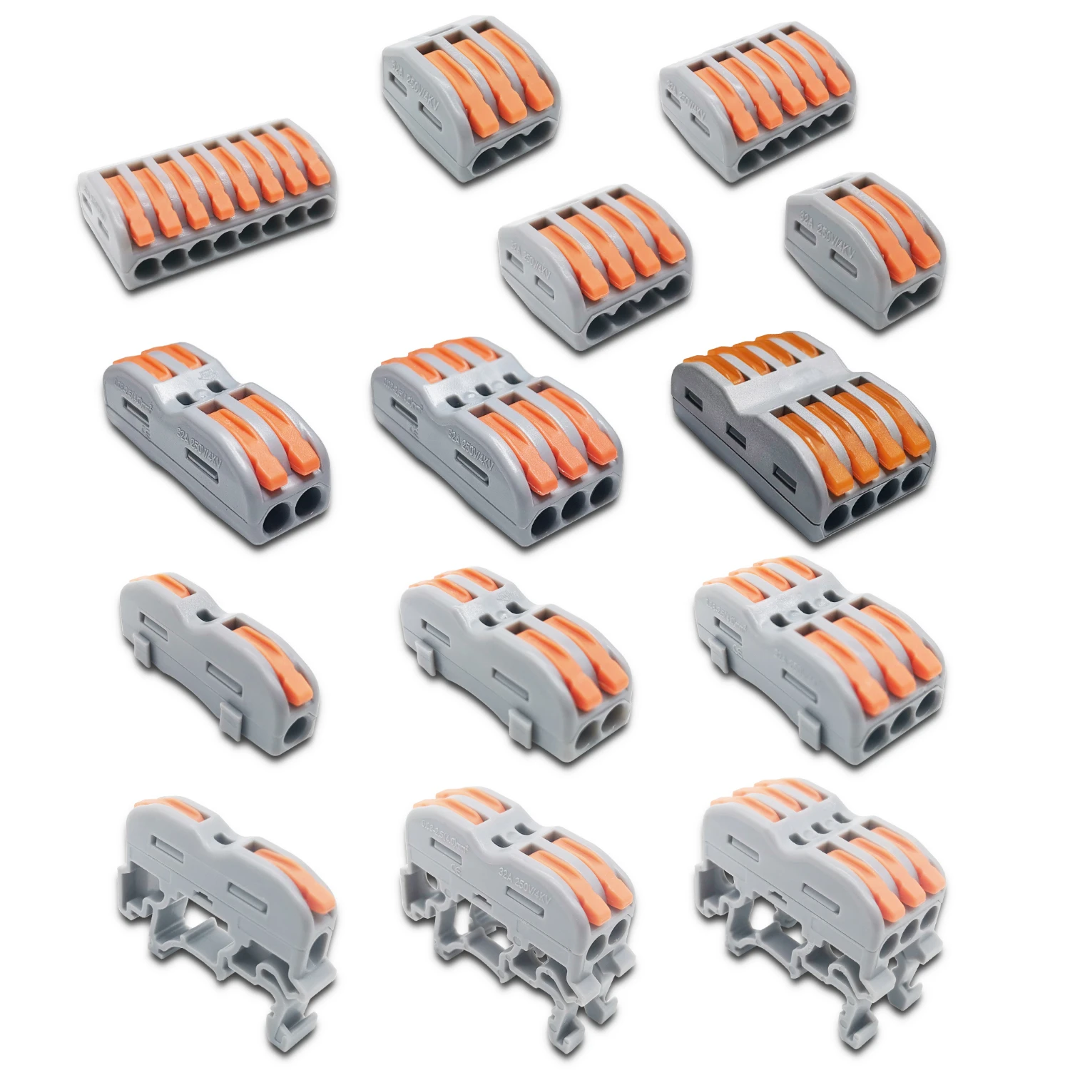 Miniconectores de Cable rápido, Conector de cableado de empalme de resorte compacto Universal, PCT-2123458 de bloque de Terminal de empuje