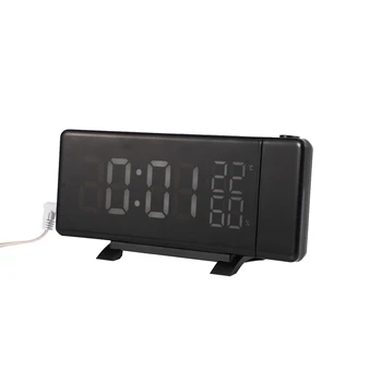 

Rotating Projection Digital LED Clock Temperature/Hygrometer Clock FM Radio Electronic Clock Desktop Curved Sn Alarm Clock
