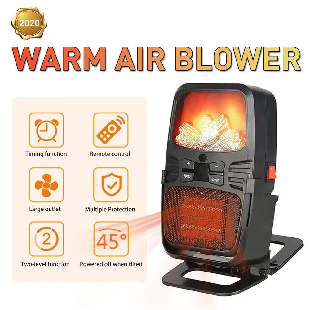 

1000W Portable Space Electric Flame Heater Small Programmable Timer Heater Home Office Dormitory 4500RPM/ 5000RPM Tools