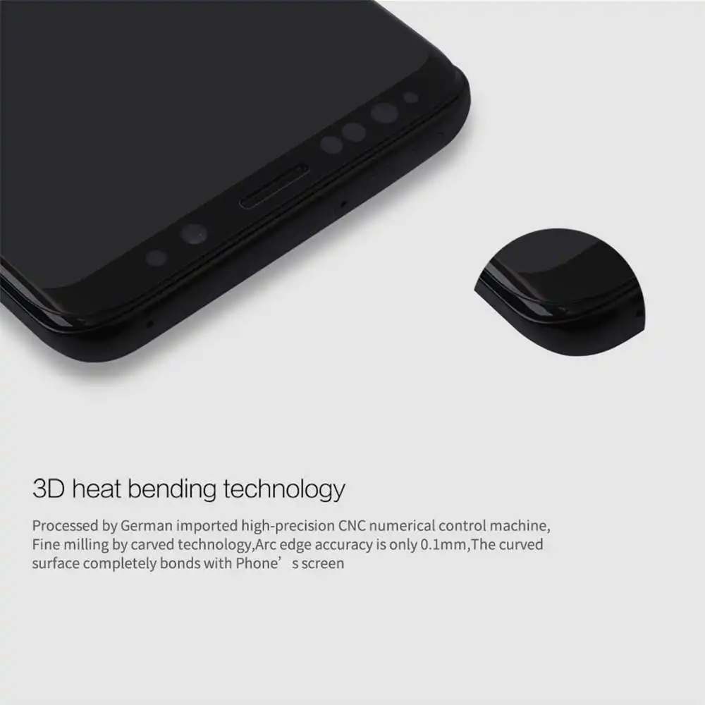 Подлинная NILLKIN полное покрытие 3D CP+ Max 9H Закаленное стекло протектор экрана Arc Edge 0,33 мм для телефонов samsung Galaxy S9 Plus S8