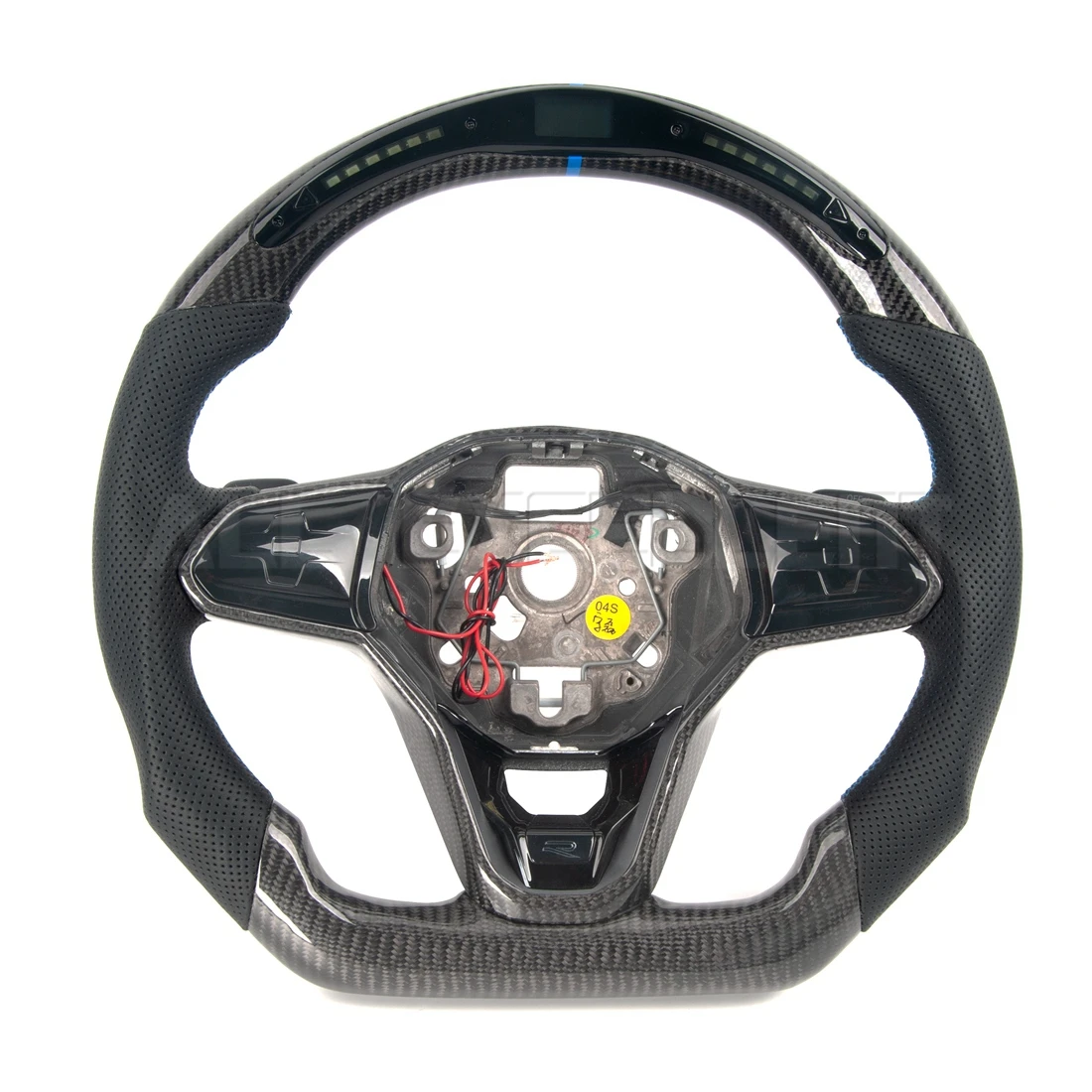 사용자 정의 스티어링 휠 LED 탄소 섬유 폭스 바겐 폭스 바겐 골프 8 MK8 GTI/R 2020 2021 스티어링 휠에 적합