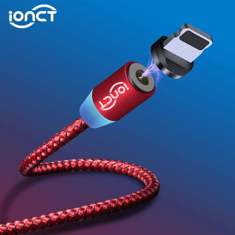 IONCT USB Магнитный кабель для iPhone Android Micro usb кабель магнитное зарядное устройство Microusb нейлоновый магнит type C кабель для зарядки