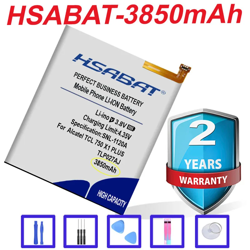 HSABAT Top Brand 100% New 3850mAh TLp027AJ Battery for Alcatel TCL 750 X1 PLUS A5 LED 5085D 5085Y in stock | Мобильные телефоны и