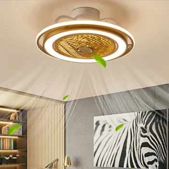 

52cm Silent smart ceiling fan lamp fans with lights remote control bluetooth bedroom decor Negative oxygen ions