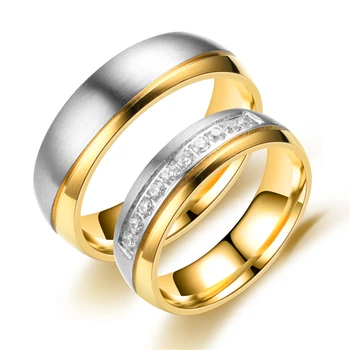 

Wedding Ring Men's / Ladies Ring Engagement Ring Gold Stainless Steel Rings