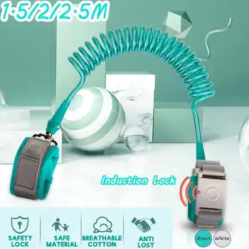 

Anti Lost Wrist Link + Induction Lock Toddler Leash Kids Baby Walker Safety Belt Wristband Walking Strap Rope Adjustable Harness