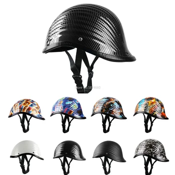 

motorcycle helmet half face helmet helmet vintage retro cascos para moto Bike Scooter Racer Protective Hard Hat-Safety Unisex