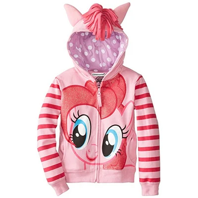 Girls Hooded Coats Fashion Printed Long Sweatshirt Windbreaker For Girls Autumn Outerwear Kids Wind Coat Children Clothing - Цвет: as the picture